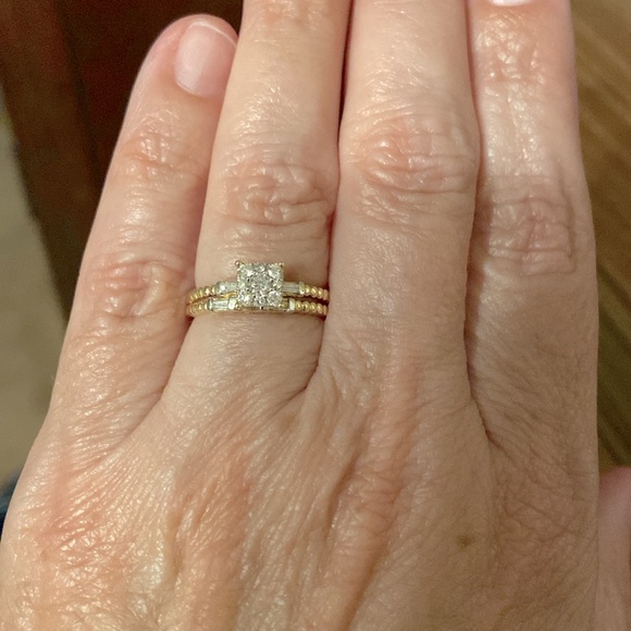 14K GOLD Natural Diamond Ring Set - Picture 8 of 8